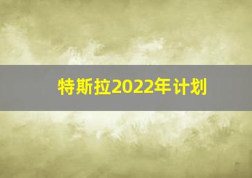 特斯拉2022年计划