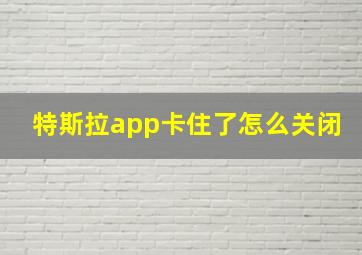 特斯拉app卡住了怎么关闭