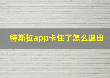 特斯拉app卡住了怎么退出