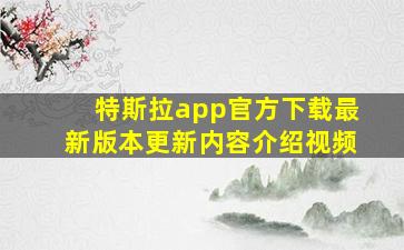 特斯拉app官方下载最新版本更新内容介绍视频