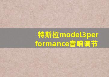 特斯拉model3performance音响调节