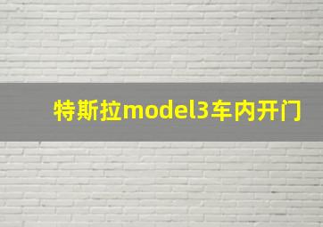 特斯拉model3车内开门