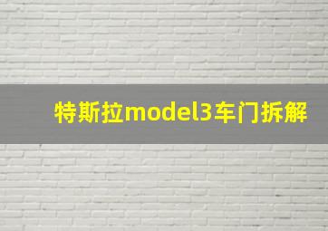 特斯拉model3车门拆解