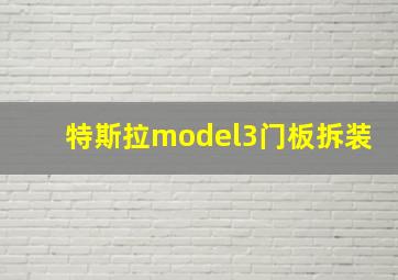 特斯拉model3门板拆装