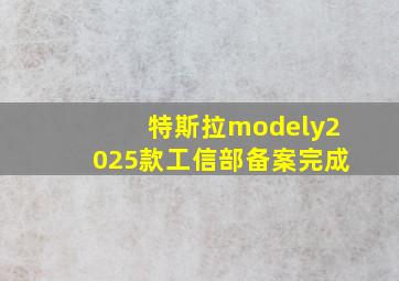 特斯拉modely2025款工信部备案完成