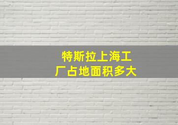 特斯拉上海工厂占地面积多大