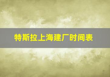 特斯拉上海建厂时间表