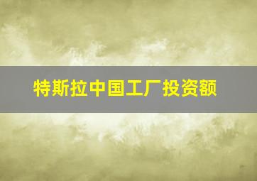 特斯拉中国工厂投资额