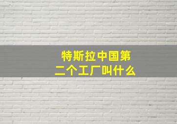 特斯拉中国第二个工厂叫什么