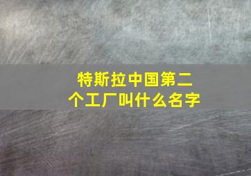 特斯拉中国第二个工厂叫什么名字