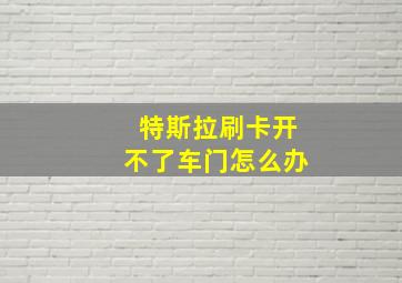 特斯拉刷卡开不了车门怎么办