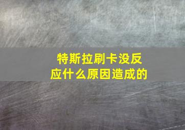 特斯拉刷卡没反应什么原因造成的