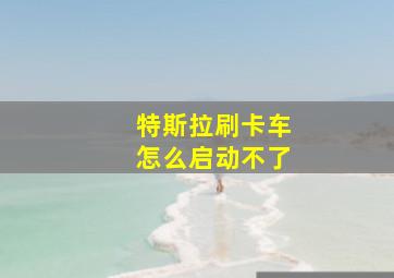 特斯拉刷卡车怎么启动不了