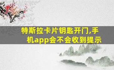 特斯拉卡片钥匙开门,手机app会不会收到提示