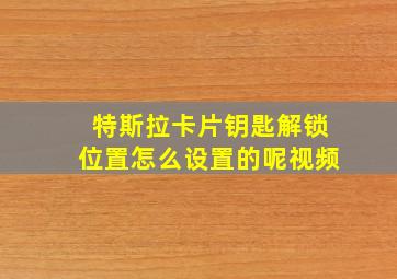 特斯拉卡片钥匙解锁位置怎么设置的呢视频