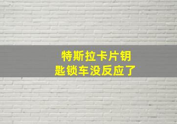 特斯拉卡片钥匙锁车没反应了