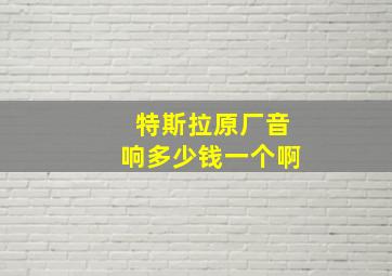 特斯拉原厂音响多少钱一个啊