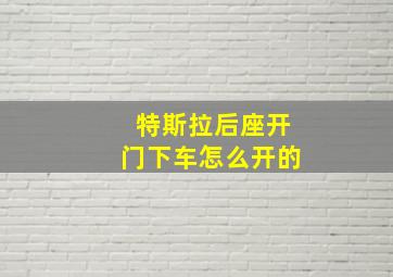 特斯拉后座开门下车怎么开的