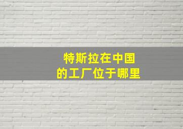 特斯拉在中国的工厂位于哪里