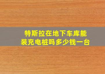 特斯拉在地下车库能装充电桩吗多少钱一台