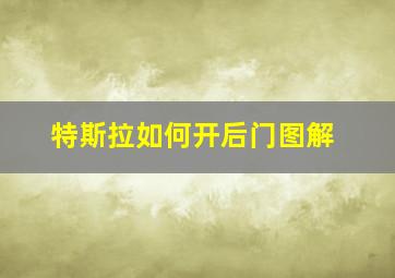 特斯拉如何开后门图解