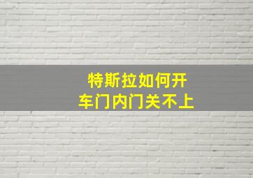 特斯拉如何开车门内门关不上