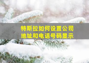 特斯拉如何设置公司地址和电话号码显示