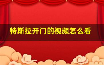 特斯拉开门的视频怎么看