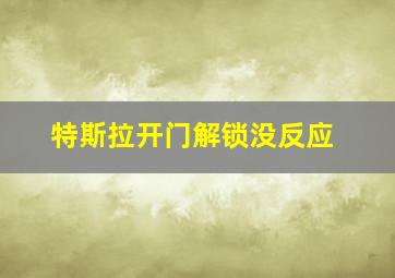 特斯拉开门解锁没反应