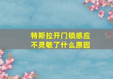 特斯拉开门锁感应不灵敏了什么原因