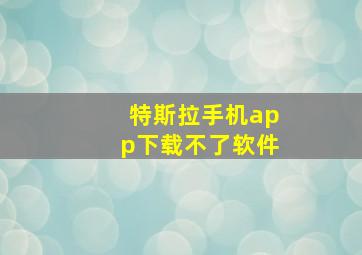 特斯拉手机app下载不了软件