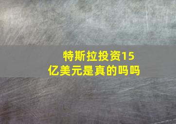 特斯拉投资15亿美元是真的吗吗