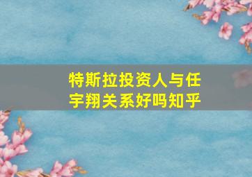 特斯拉投资人与任宇翔关系好吗知乎