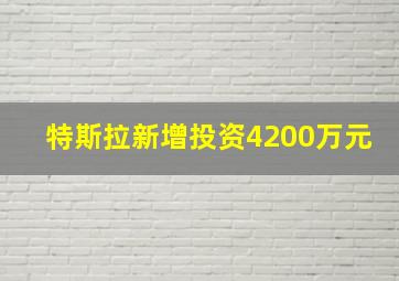 特斯拉新增投资4200万元