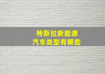 特斯拉新能源汽车类型有哪些