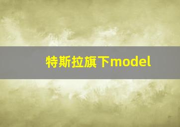 特斯拉旗下model