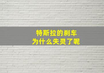 特斯拉的刹车为什么失灵了呢