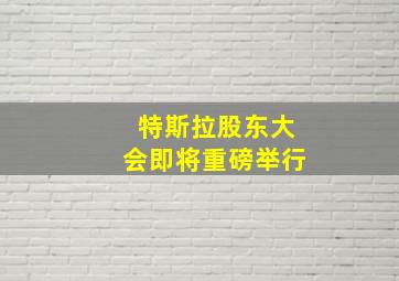 特斯拉股东大会即将重磅举行