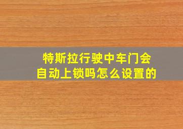 特斯拉行驶中车门会自动上锁吗怎么设置的