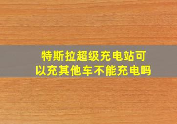 特斯拉超级充电站可以充其他车不能充电吗