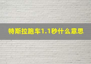 特斯拉跑车1.1秒什么意思