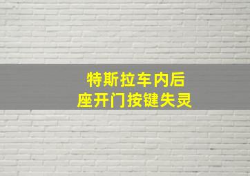 特斯拉车内后座开门按键失灵