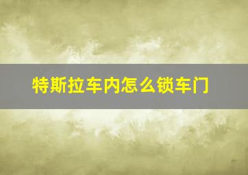 特斯拉车内怎么锁车门