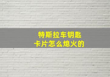 特斯拉车钥匙卡片怎么熄火的