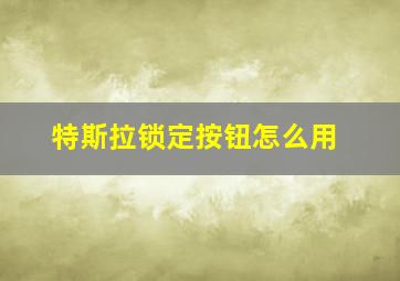 特斯拉锁定按钮怎么用