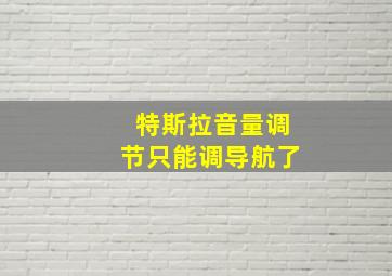 特斯拉音量调节只能调导航了