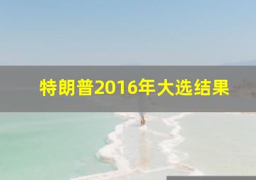 特朗普2016年大选结果