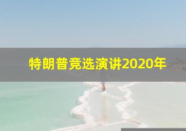 特朗普竞选演讲2020年