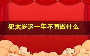 犯太岁这一年不宜做什么