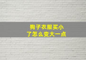 狗子衣服买小了怎么变大一点